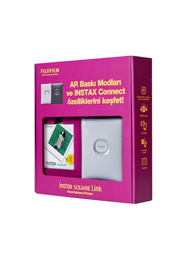Fujifilm Instax Square Link Akıllı Telefon Yazıcısı Bundle Box Beyaz