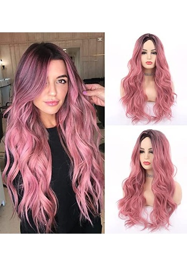 Pembe Tonlarında Kahverengi Kadın Peruk