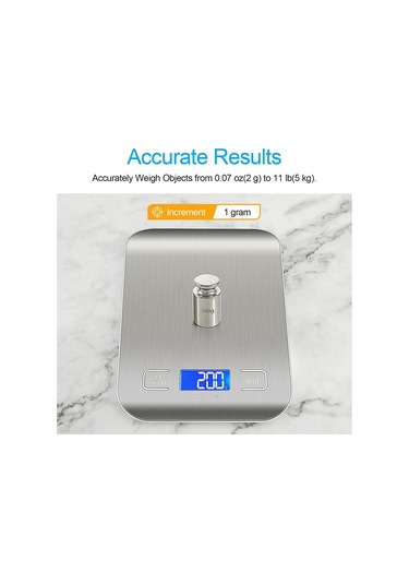 Gıda Mutfak Terazisi, Dijital Gıda Terazisi, Ağırlık Terazisi, Dijital Terazi Gümüş