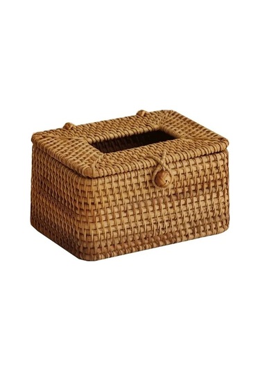 Besthome1 Sarı Renk Ahşap Rattan Peçete Tutucu: Masa Üstü, Organize, Rustik, Dayanıklı Diğer