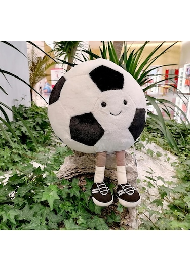 Tenfowee Futbol Desenli Yumuşak Peluş Yastık - 20cm Çaplı, 100% Poliester Dolgulu, El Yıkamalı Oyuncak Yastık Diğer