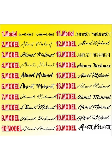 Size Özel Isim Imza Oto Sticker Araba Cam Etiketi