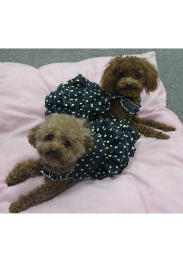 Best Golden Monkey Köpekler İçin "katrene" Denim Kırmızı-yeşil Elbise 401106531