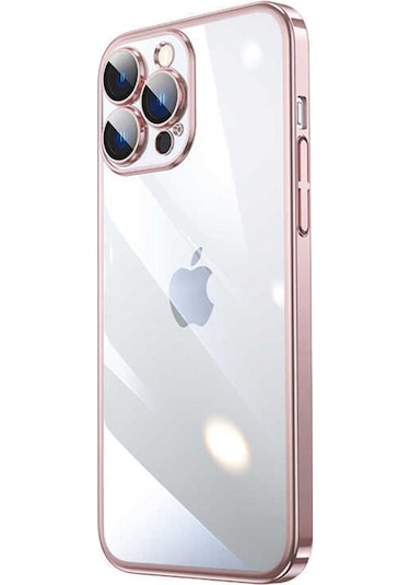 Apple Uyumlu iPhone 13 Pro Max Sert Pc Renkli Çerçeveli Csm Zore Riksos Kılıf-rose Gold