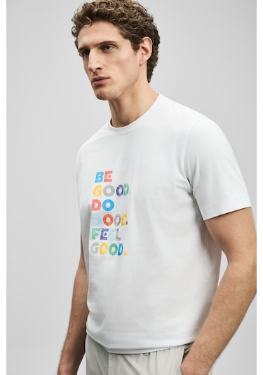 Lufian Good Modern Grafik T- Shirt Kırık Beyaz Kırık Beyaz 111020290100510