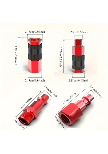 Willowhaven 15 Parça Universal Hava Hortumu Bağlantı Seti, 1/4 İnç Npt Kırmızı Hava Kompresörü Aksesuarları