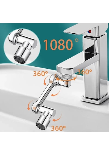 1080 Derece Dönebilen Mutfak Ve Lavabo Bataryası Akrobat Musluk Ucu 4741