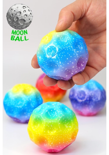 Yükseğe Zıplayan Top Moonball Galaksi Uzay Ay Topu Aşırı Zıplayan Moonball Bahçe Oyuncağı Gökkuşağı