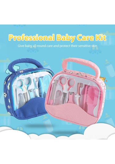 Neevoyu Bebek Bakım Seti 7 Parça: Testere, Fırça, Tırnak Kırıcı, Tırnak File, Fırça, Parmak Fırçası Ve Saklama Çantası - Pembe Pembe