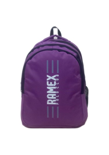 Unisex Mor Ramex Sırt Çantası Büyük Boy Seyahat Okul Çantası Su Itici Mor