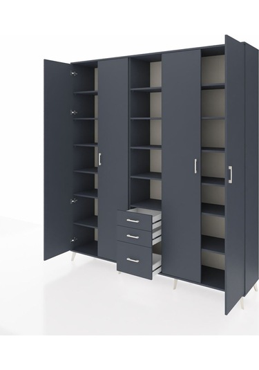 Hyperion Dolap 17 Raflı 3 Çekmeceli 4 Kapaklı 220x44x243 Antrasit-antrasit/antrasit Antrasıt/antrasıt Hyperion Dolap 17 Raflı 3 Çekmeceli 4 Kapaklı 220x44x243 Antrasit-antrasit/antrasit Antrasıt/antrasıt