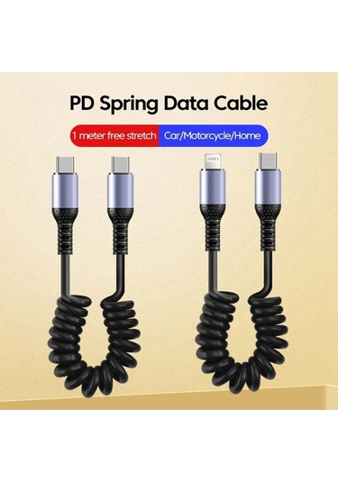 Tongxida 25 Cm 1 M Araba Usb C Kısa Hızlı Şarj Veri Kablosu 6a Çift Usb C To Usb C 0.25m-1m