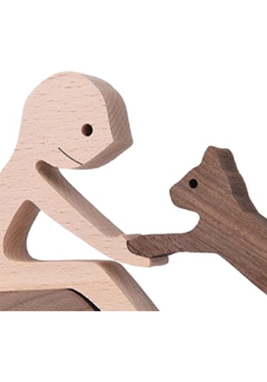 Suntek Ahşap Oyma Tahsil Figürler Köpek Sevgilisi Stil-a