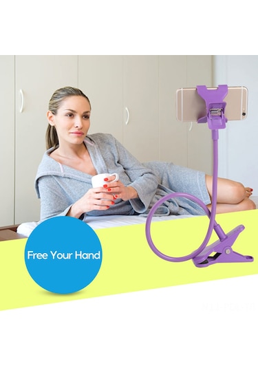 Padalink 360 Derece Ayarlanabilir Cep Telefonu Tutucu - Evde Canlı Yayın, Video Konuşma İçin Evrensel, Kaymazsız, Hafif Ve Taşınabilir Mavi