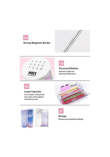 Çocuklar İçin Şifreli Kalem Kutusu, Çok Fonksiyonlu Quicksand Desenli Kırtasiye Organizer, Elektronik Kod Kilidi İle Güvenli Okul Malzemeleri Saklama Kutusu Pembe