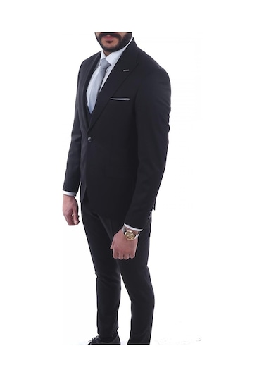 Jan Carlucci Slimfit Yelekli Drop 6 Takım (513704084) Siyah