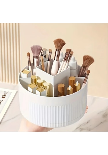 Sunshine011 1 Adet Döner Yeşil Kare Makyaj Organizatörü - Büyük Kapasiteli Kozmetik Saklama Kutusu Yeşil