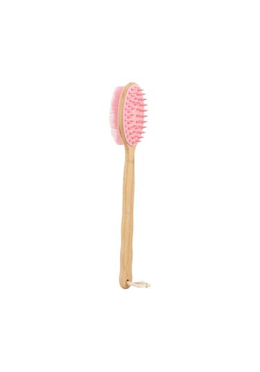 Suntek Duş Fırçası Bambu Sırt Scrubber 42cmx7.5cm-kırmızı