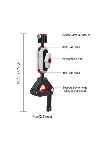 Puluz Pu862 Kamera Montajı Kelepçe Montajı Bisiklet Gümüş
