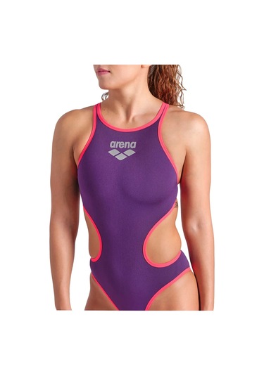 One Biglogo One Piece Kadın Mor Yüzücü Mayosu Çok Renkli