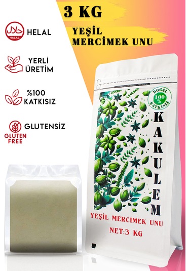 Kakulem Glutensiz Yeşil Mercimek Unu 3 Kg