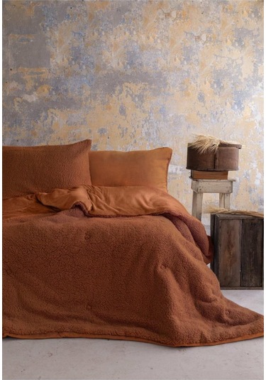 Apricitas Basic Softly Yorgan Set Terracotta Tek Kişilik