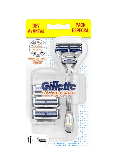 Gillette Skinguard Tıraş Makinesi + 4'lü Yedek Tıraş Bıçağı