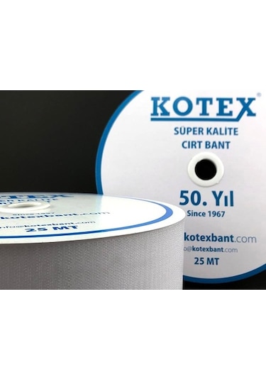 Kotex Cırt Bant 10 Cm Dikilebilir 1 Metre Siyah/Beyaz