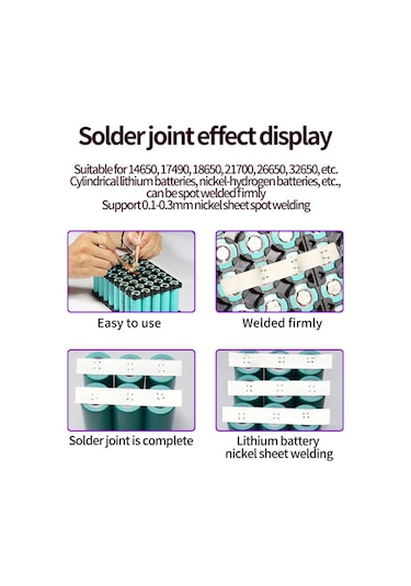 Mufunye Güç Ayarlı Mini Nokta Kaynak Cihazı - 0.1-0.3mm Nikel Levha, Silindirik Li-ion Ve Ni-mh Piller İçin Dijital Kontrol