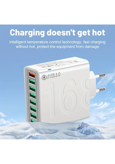 Xuweiwei Beyaz Kaxoe Cok Portlu Hizli Sarj Usb Duvar Telefon Sarj Adaptoru Qc 3 0 İphone Uyumlu Samsung BEYAZ