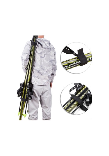 Geeksen Nylon Kayak Taşıma Kayışları: Çift Askılı, Melanjlı, Omuz Ve El Taşımı 240x3.8 Cm Siyah Siyah