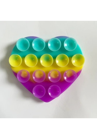 Goldenqian Kalp Şeklinde Çift Taraflı Silikon Vantuz Kaymaz Emme Telefon Desteği Braketi Vantuz Telefon Etiket Kendinden Yapışkanlı Gradient Gradient