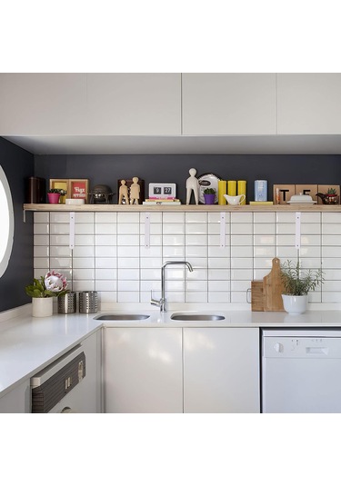 Yifomall 8 Adet Beyaz 100x150mm Metal L Tipi Duvar Braketi, Yük Taşıyan Kayar Raf Destekçisi, Vidalı Dıy Montaj Gereci Beyaz