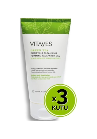 Vitayes Yeşil Çay Özlü Yüz Yıkama Jeli 3 x 150 ML