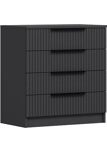 Kale Plus Şifonyer 4 Çekmece Antrasit Mebran Çizgili