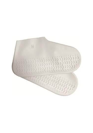 Silikon Ayakkabı Kılıfı Kaymaz Su Kir Geçirmez M Beden Beyaz - Stokta Olan Renk Gönderilir