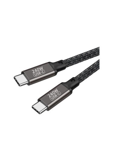 Tuva Teknoloji Siyah Qg02 Type-c To Type-c Pd3.1 Data Kablosu 240w 480mbps 0.5 Metre