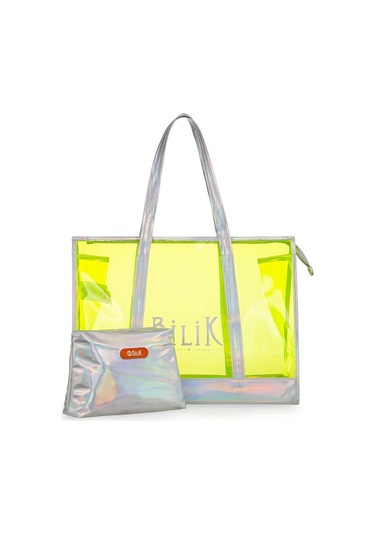 Bilik Deri Şeffaf Sarı Kadın Plaj Çantası Beach First Sarı