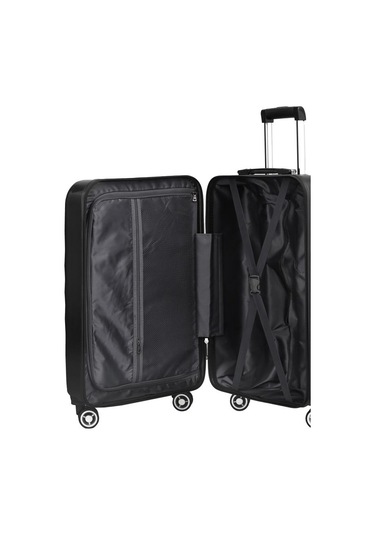 Büyük Boy %100 Polikarbon Valiz 4x2 Teker Siyah 1809 Siyah