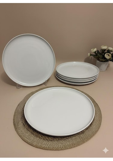 Moderna 6 Parça 27 Cm Servis Tabağı Krem Krem