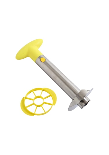 2 Adet Paslanmaz Çelik Ananas Soyucular Meyve Kesici Mutfak Aletleri Sarı Sap , Boyut:ananas Corer Slicer Sarı Sap Diğer