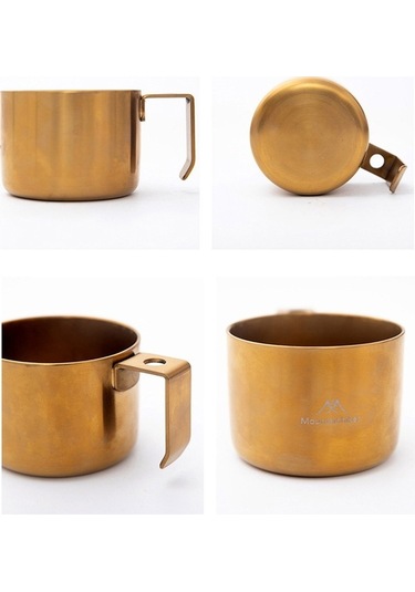 Fortunelane Kampçılar İçin Paslanmaz Çelik Kahve Bardağı - Altın Renk, Altın Altın