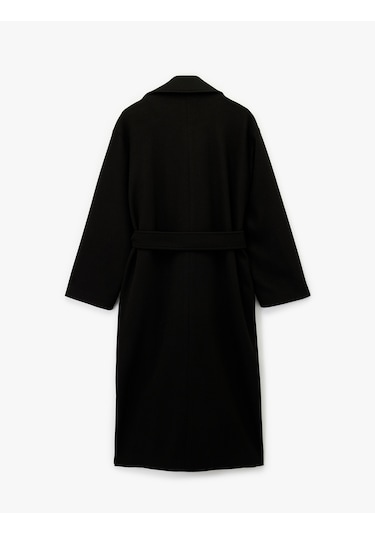 Koton Uzun Kollu Cepli Kemerli Uzun Kaşe Kaban Siyah 6wak00268ew Siyah Koton Uzun Kollu Cepli Kemerli Uzun Kaşe Kaban Siyah 6wak00268ew Siyah