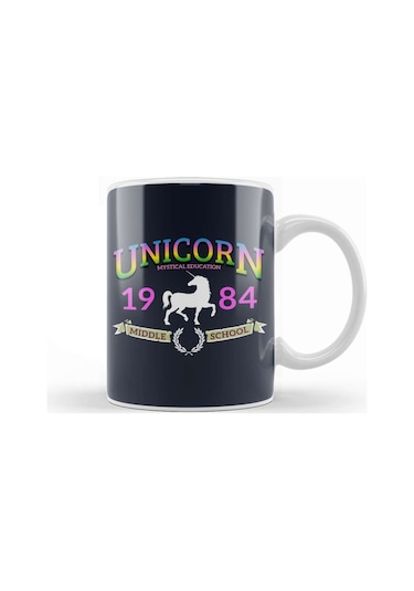 Unicorn Middle School Logo Kupa Bardak Porselen Karışık