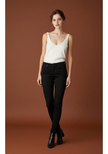Skinny Kalıp Kadın Pantolon-byn-36000 Siyah