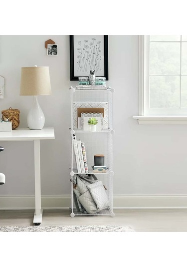 3 Bölmeli Beyaz Renk Metal Ofis Mutfak Kapı Önü Ayakkabılık Dolap