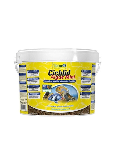 Tetra Cichlid Algae Mini Ciklet Balık Yemi 3.9kg 10 Litre
