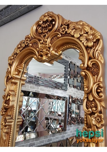 Klasik Model Altın Renk Varaklı Boy Aynası Altın