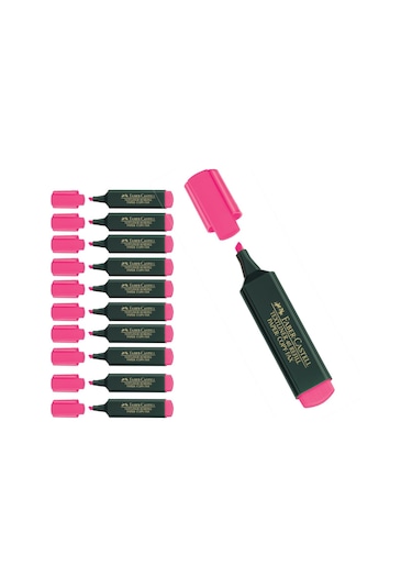 Faber-Castell Fosforlu Kalem Pembe 10'lu 154828 Pembe