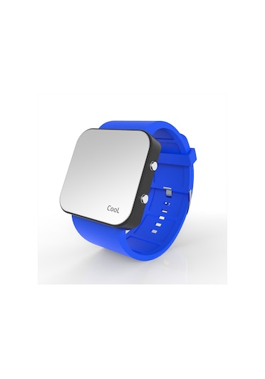 Cool Watch Saat - Siyah Led Kasa - Mavi Kayış Unisex Pembe